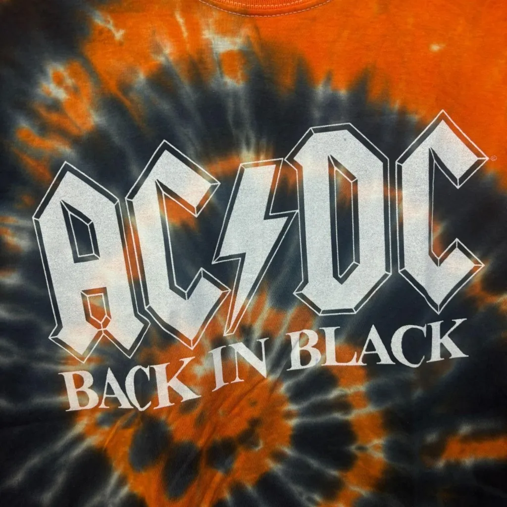 AC/DC Back in Black Spell-Out Album Art Hard Rock Tie Dye M - Image 2