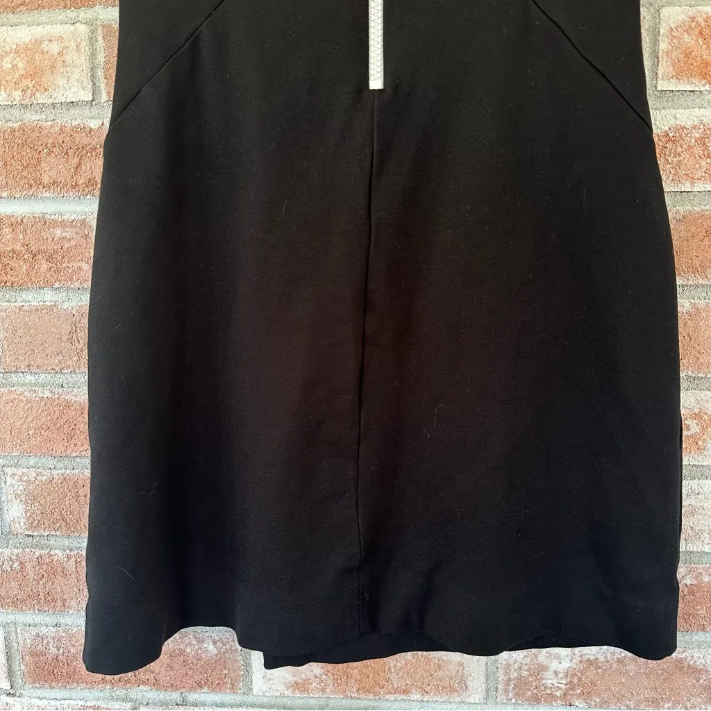 Kate Spade Daria Cap Sleeve Black Dress Women’s 4 White Trim A Line Ponte Knit - Image 10