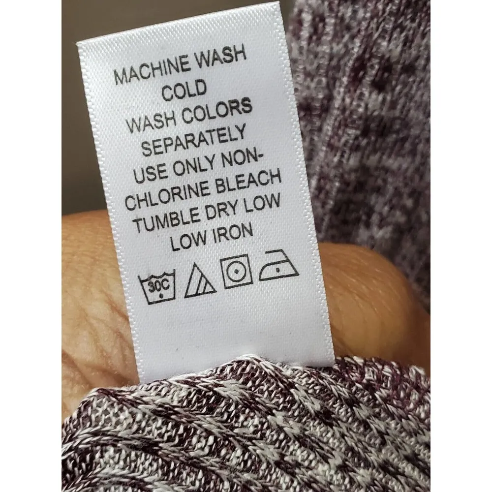 Woman Within Womens Maroon White Long Sleeve Round Neck Pullover Sweater Large - Image 9