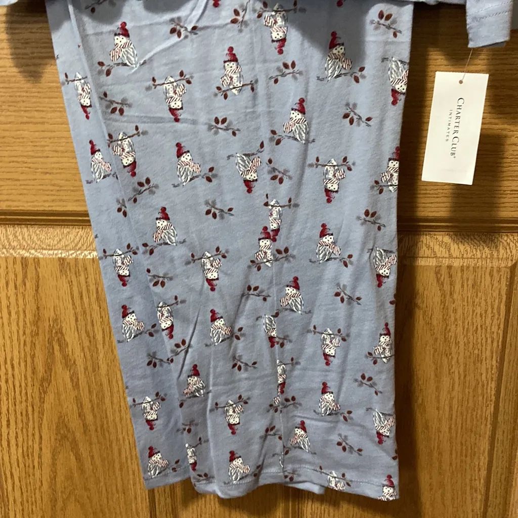 New 2PC Long Sleeve Cotton Pajama Set Charter Club lounge Light Blue Size Small - Image 3