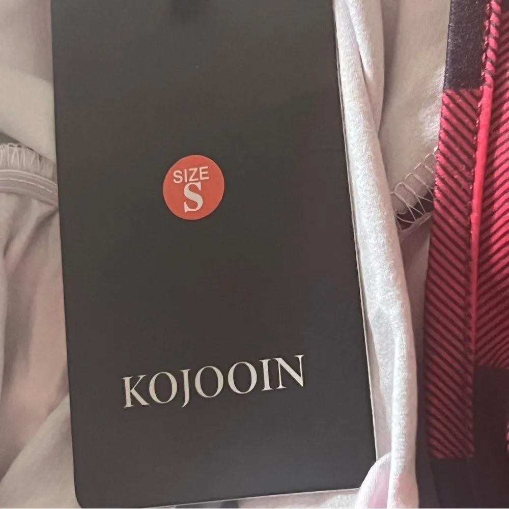 KOJOOIN womens small‎ buffalo plaid long sleeve v - Image 4