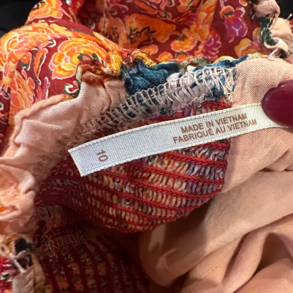 Free People Lover Boy Patchwork Maxi Dress Peach Size 10 Taylor Swift Boho - Image 6