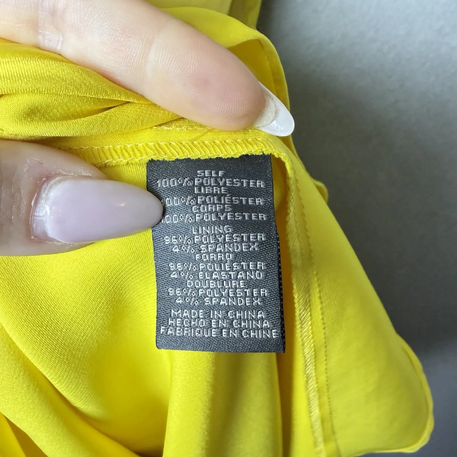 Vince Camuto Yellow Floral Chiffon Strapless Asymmetrical Dress Womens Size 10 - Image 7