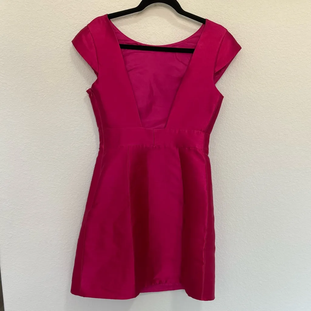 KATE SPADE Backless Mini Dress In Full Bloom Sweetheart Pink Cap Sleeve Size 4 - Image 6
