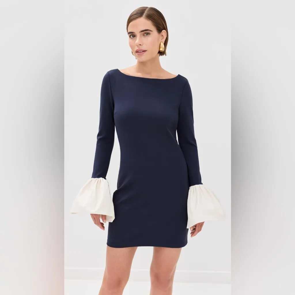NWOT STAUD Hawthorne Dress in Navy Ivory Size Small - Image 15