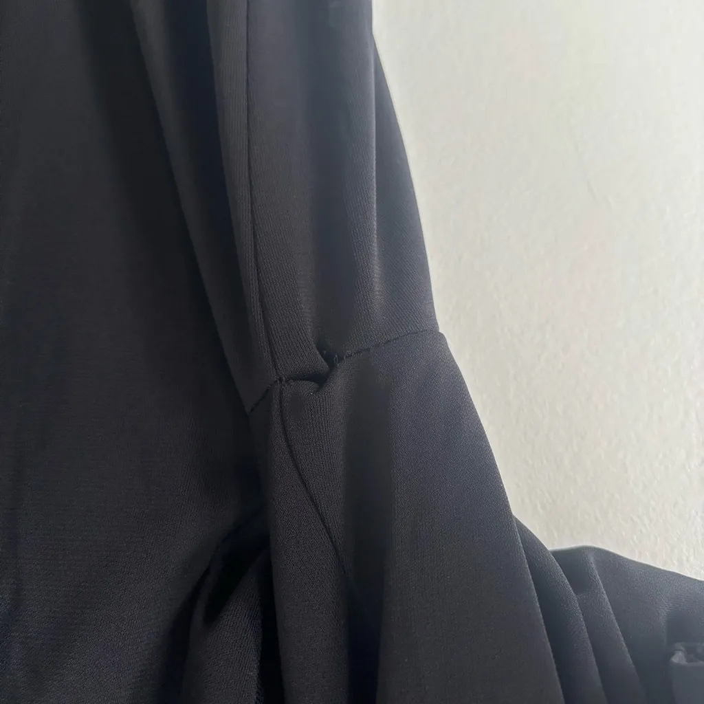 Joseph Ribkoff Couture Black Gold Metallic Formal Jumpsuit Halter Neck Wide Leg - Image 6