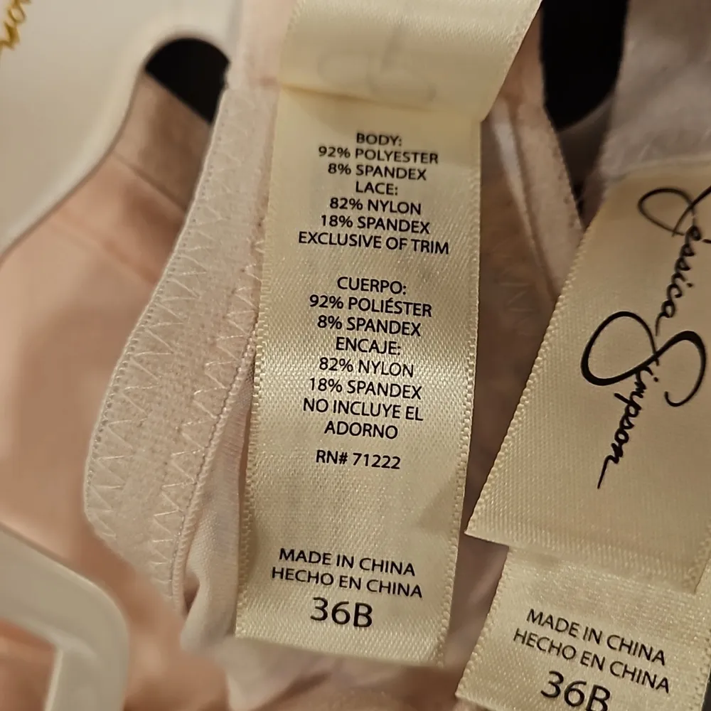 💕JESSICA SIMPSON💕 Wirefree Bras (2 Pack) Pink Floral & Gray 36B NWT - Image 15