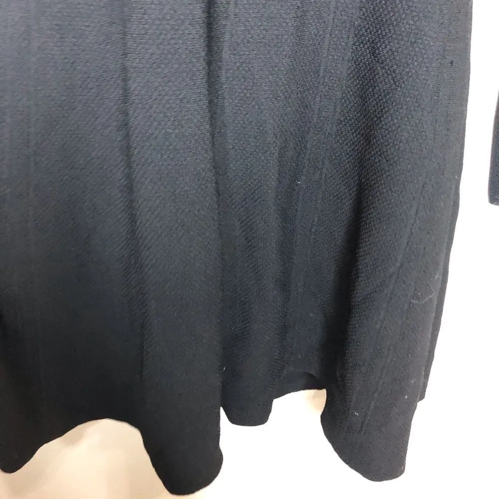 Topshop knitted black fit and flare long sleeve dress open back  size 12 - Image 4