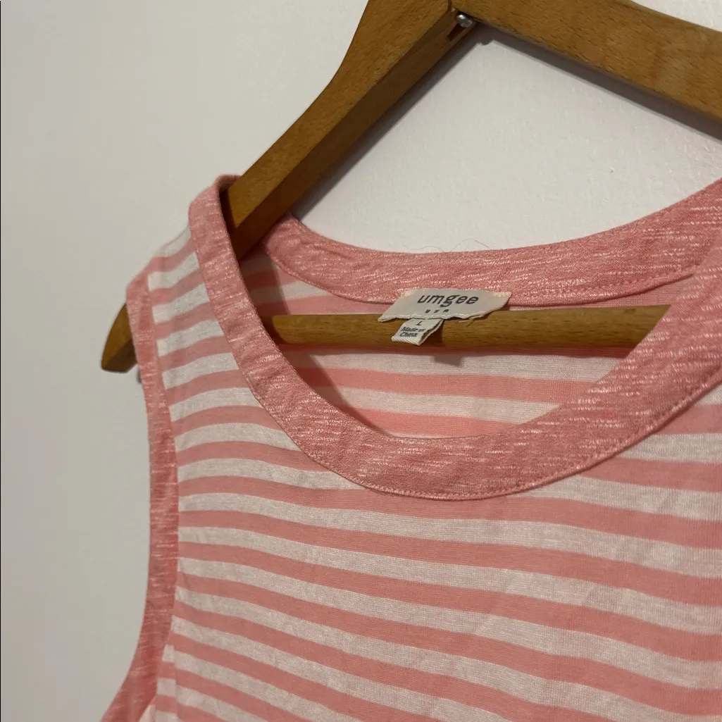 Umgee Pink Striped Sleeveless Tank Top - Image 3