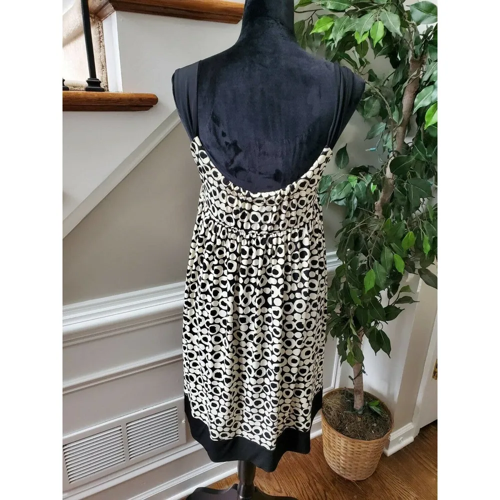 Maggy London Women's Black & White Polyester Scoop Neck Knee Length Dress Size 8 - Image 7