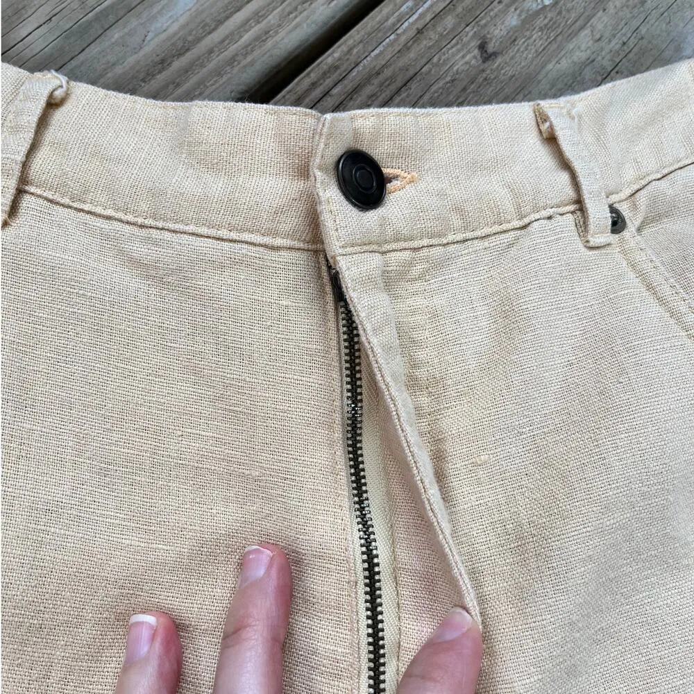 Westbound Casual Women's Vintage Butter Yellow Linen Blend Pants Size 14 - Image 6