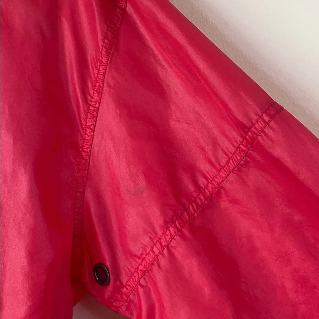 VINTAGE RARE 80s Izod Lacoste Alligator Raincoat Windbreaker Jacket Size Large Red - Image 4