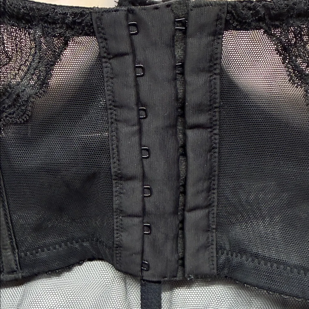 Victoria's Secret Black Lace Shine Strap Very Sexy Push Up Corset Bustier Bra - Image 9