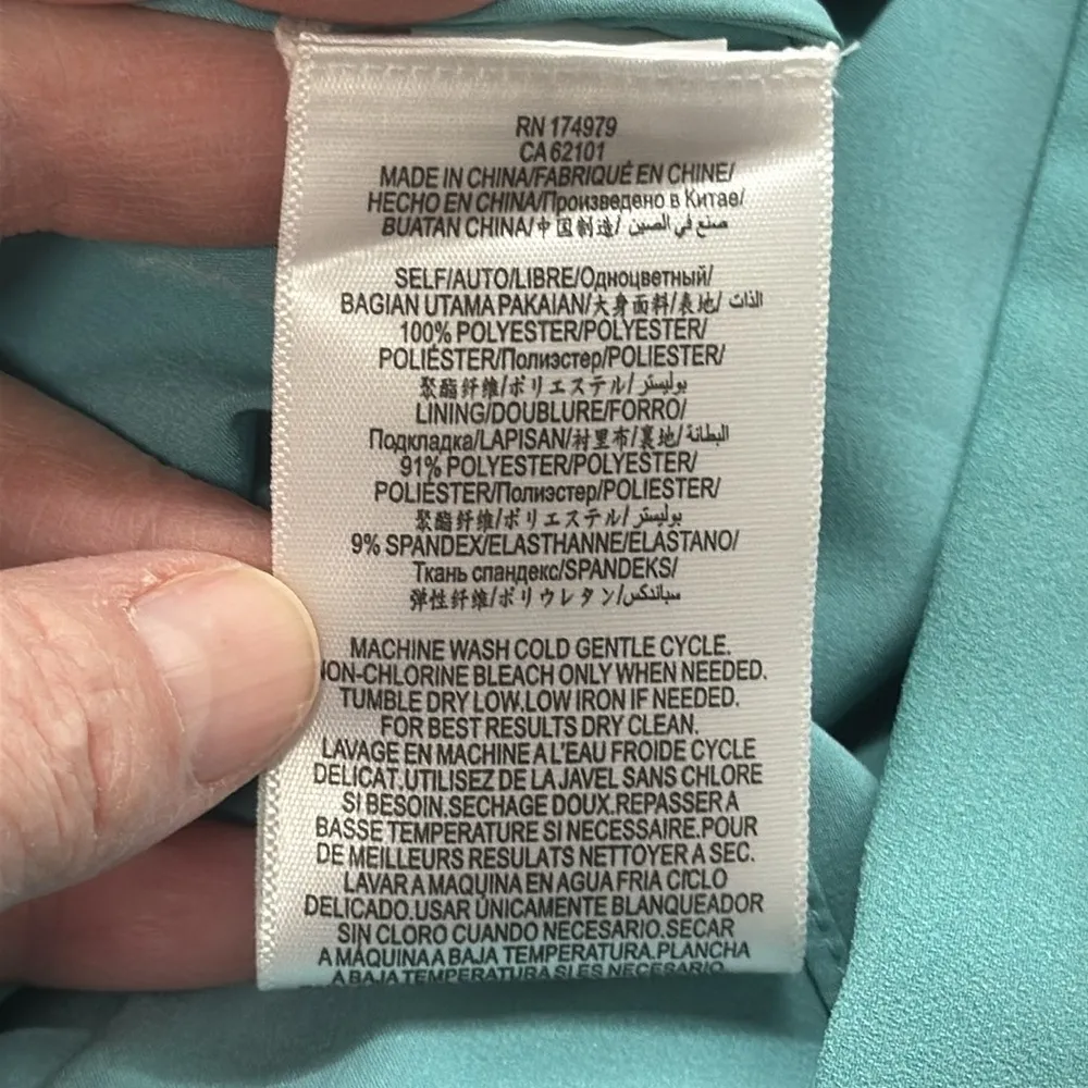 BCBGMaxAzria NWT Ocean Teal Doris Halter Mini Dress Size Medium - Image 11