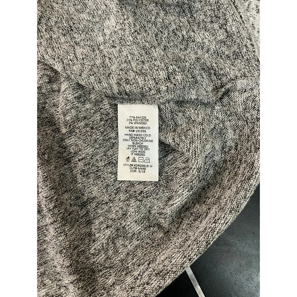 Nine Britton Cowl Neck Hacci Knit Dress Women's L Gray Long Sleeve Short Dress - Image 5