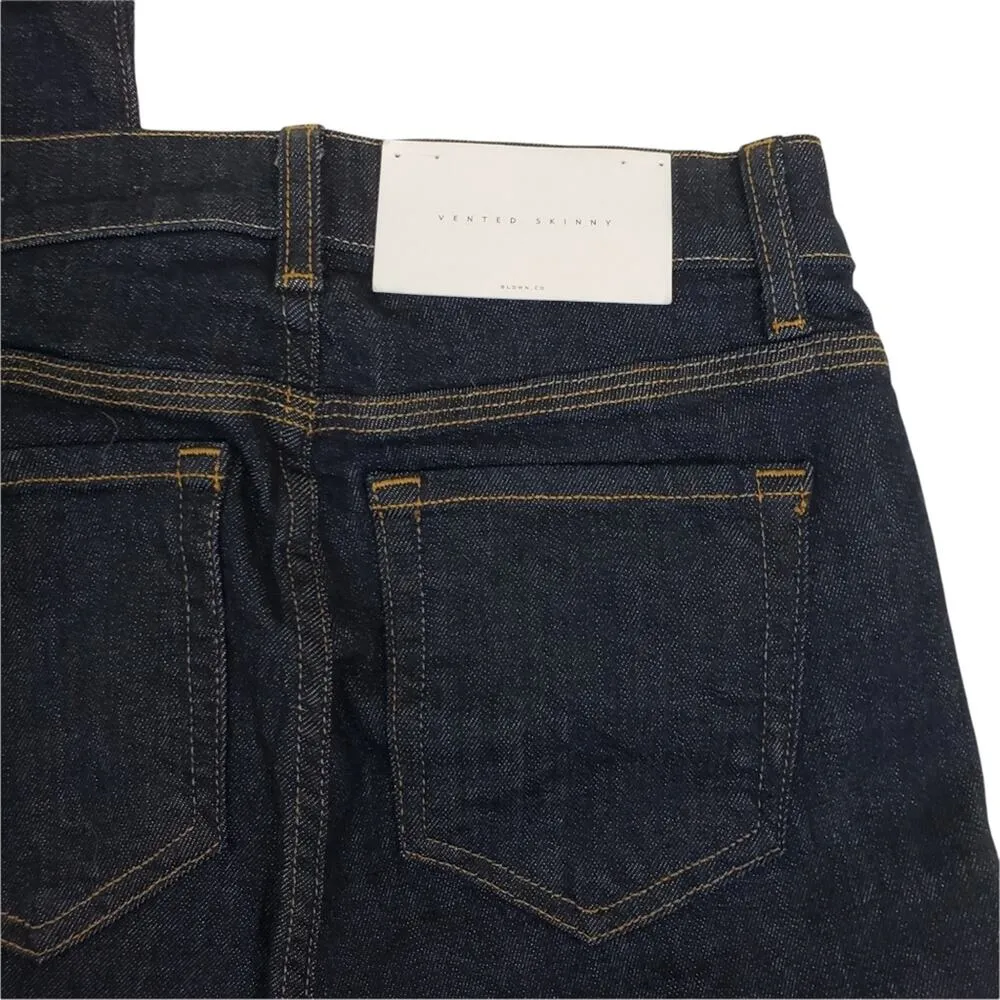 BLDWN Vented Hi Rise Skinny Jean Abyss Blue Dark Wash Women's 28 NEW - Image 9