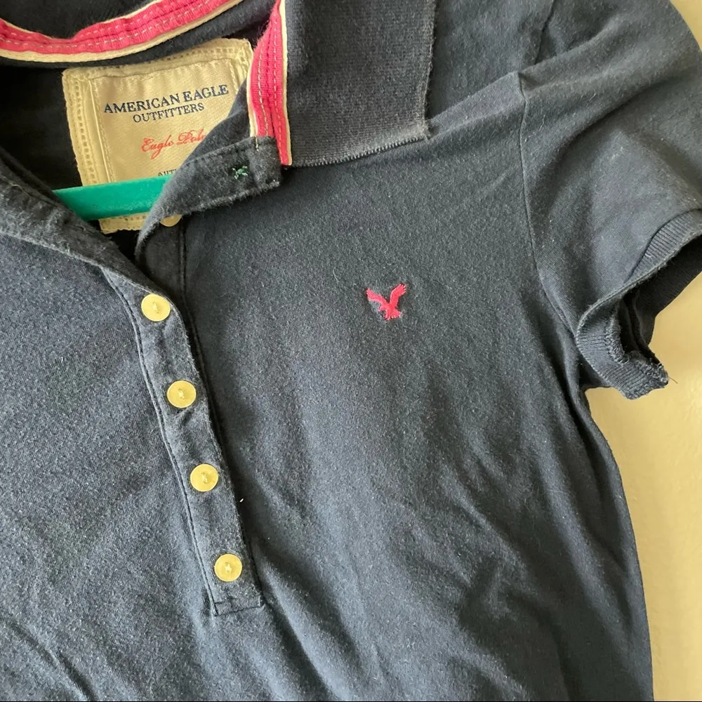 American Eagle Y2K Button Up Polo - Image 3