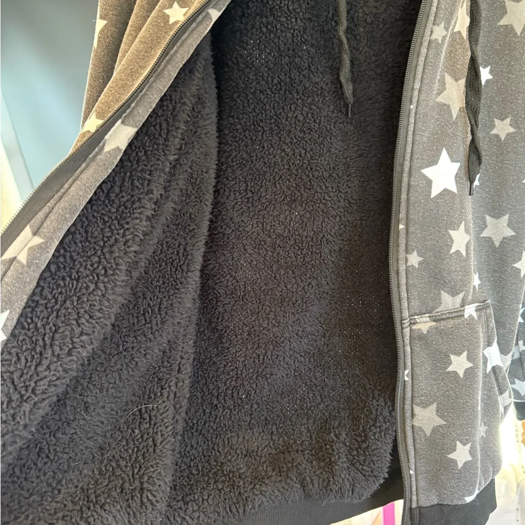 Jackson hole Starry Night Black and White Women's Hoodie size Medium - Image 4