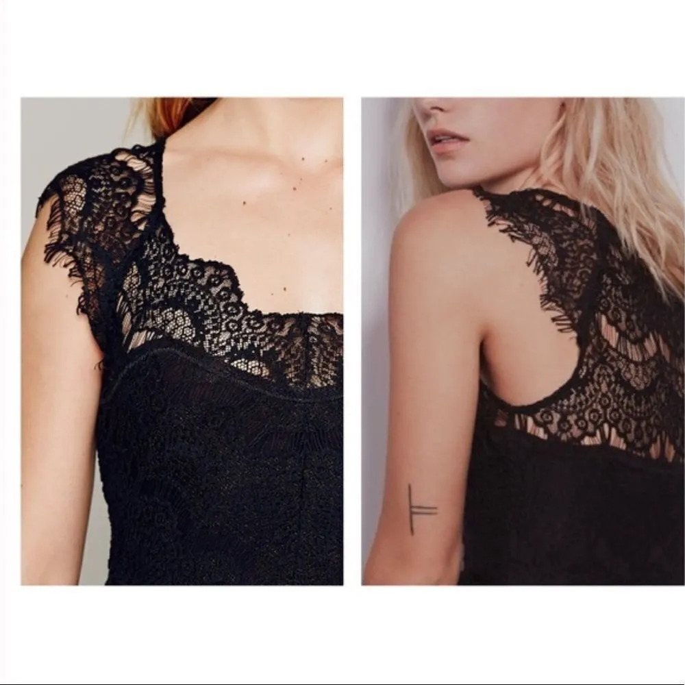 ✨3xHP✨Black Peekaboo Eyelash Lace Bodycon Dress✨ - Image 2