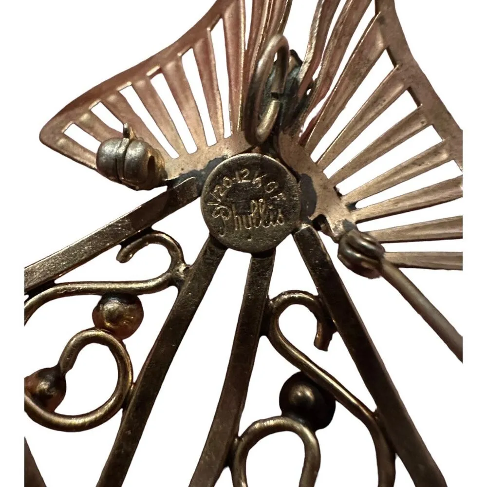 Phyllis Butterfly Vintage Abstract GF Brooch Pin - Image 5
