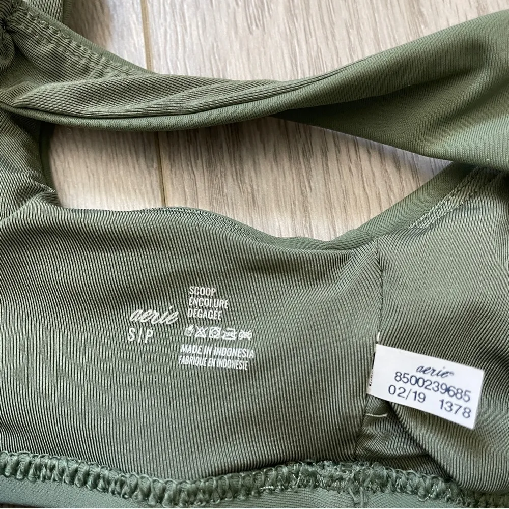 Aerie Scoop Neck Pullover Bikini Top Green (Small) - Image 3