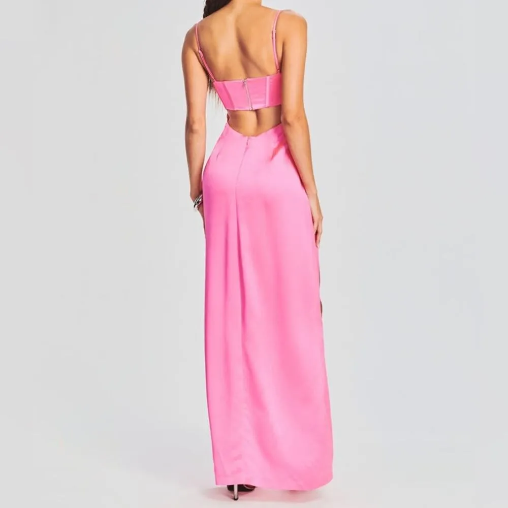 Retrofête Rosa Corset Dress Hyper Pink Women’s Sz L - Image 5