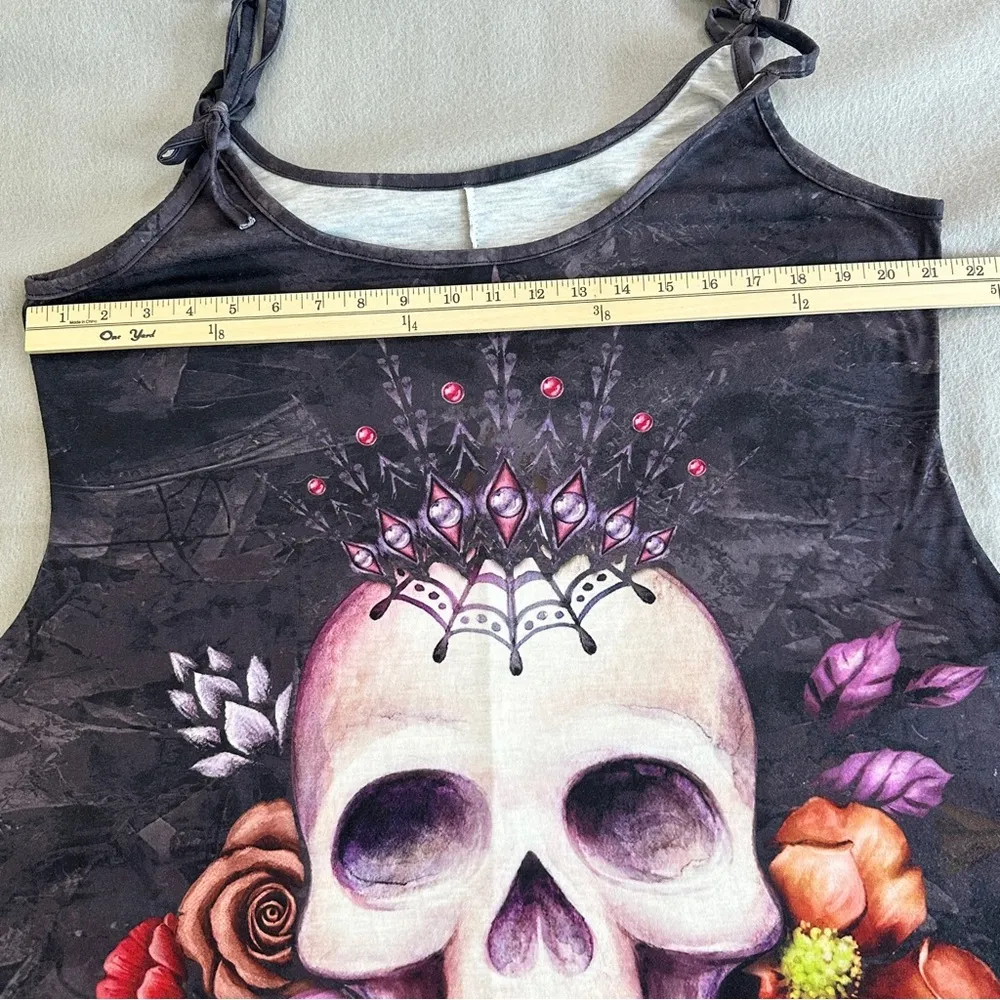 Skull and Floral Graphic Dress Size 2X - Image 2