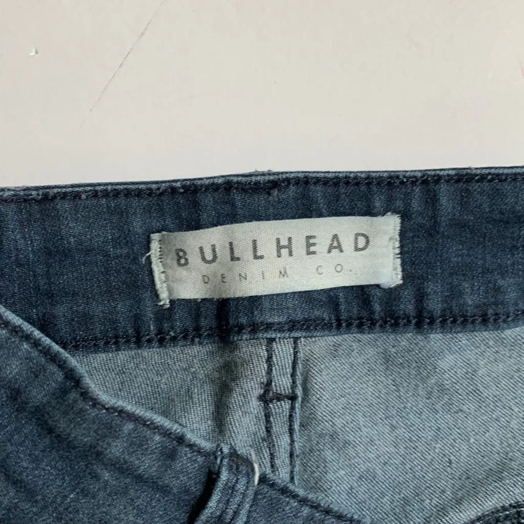 Bullhead high rise skinniest dark wash cropped raw hem capri denim jeans - Image 9
