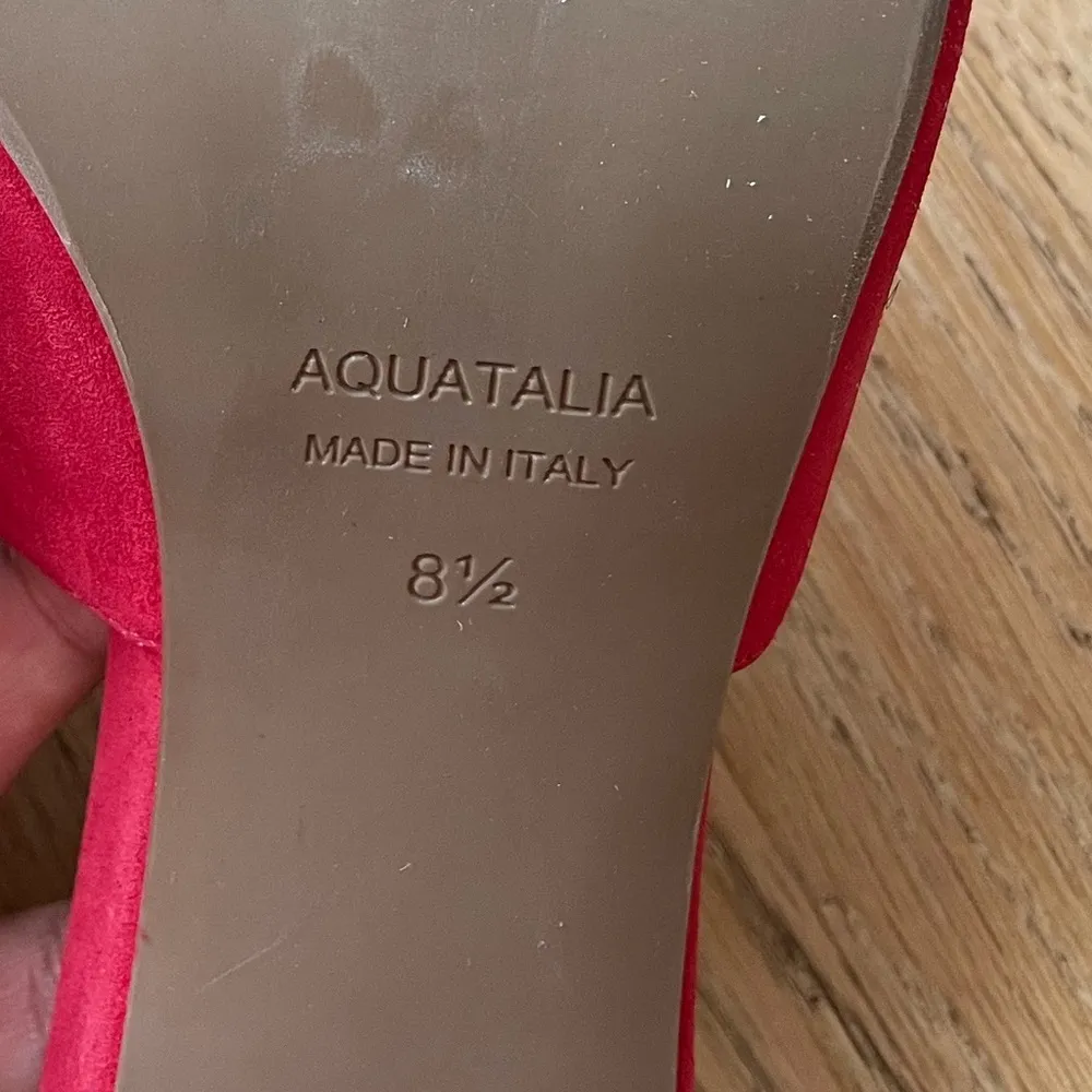 Aquatalia Red Mules with Chunky Block Heel - Image 6