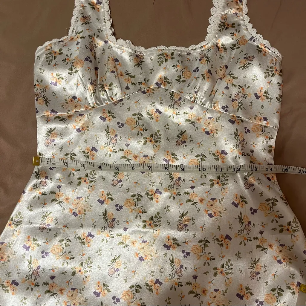 Princess Polly Berlin Satin Mini Dress White Floral - Image 7