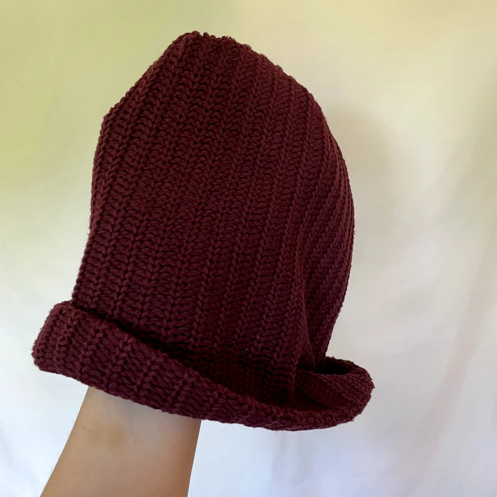 Love your Melon burgundy knit cap cotton hat beanie winter warm casual red - Image 3