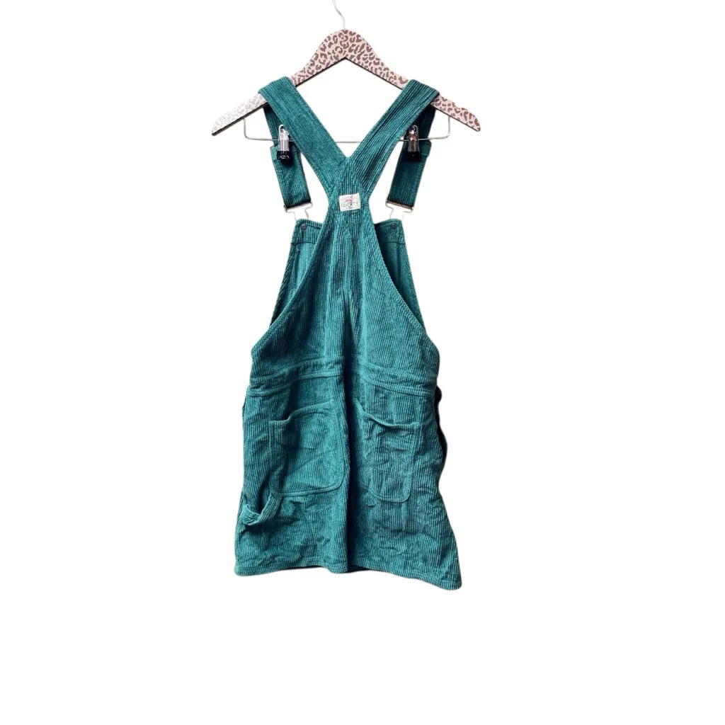 Faherty York Corduroy Ribbed Overall Dress Sleeveless Mini Spruce Green XS - Image 5