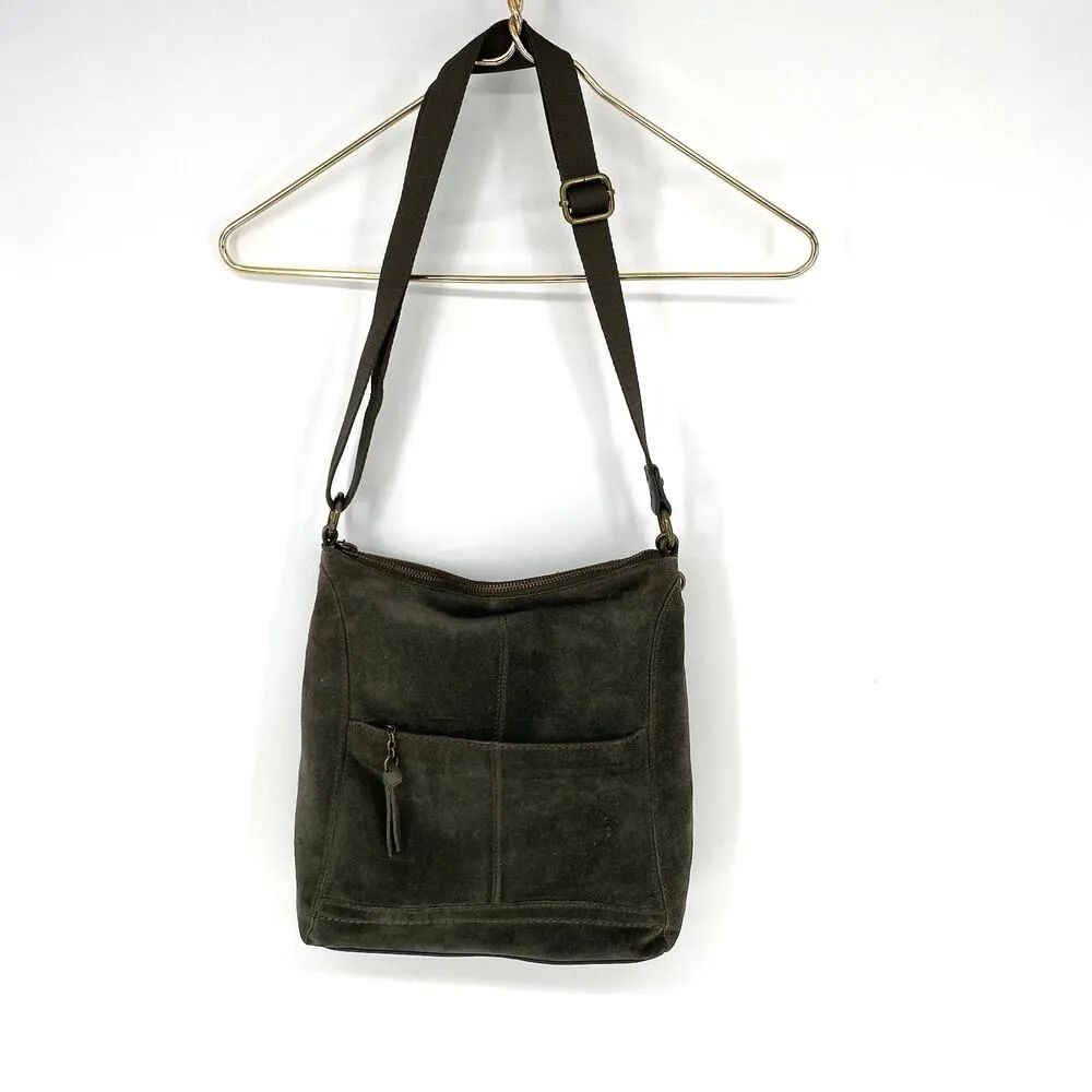 The Sak Lucia Moss Green Suede Crossbody Bag with Charms - Image 2