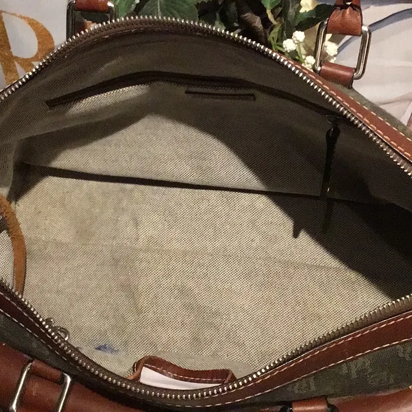 Dooney & Bourke Double Pocket Tote Green Signature Print Anniversary - Image 12