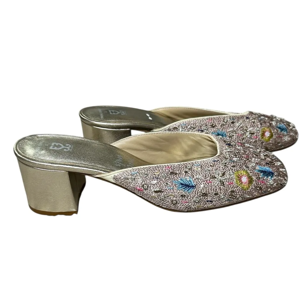 Fizzy Goblet x Payal Singhal Embellished Silver Block Heels mules NEW Size 40 - Image 13