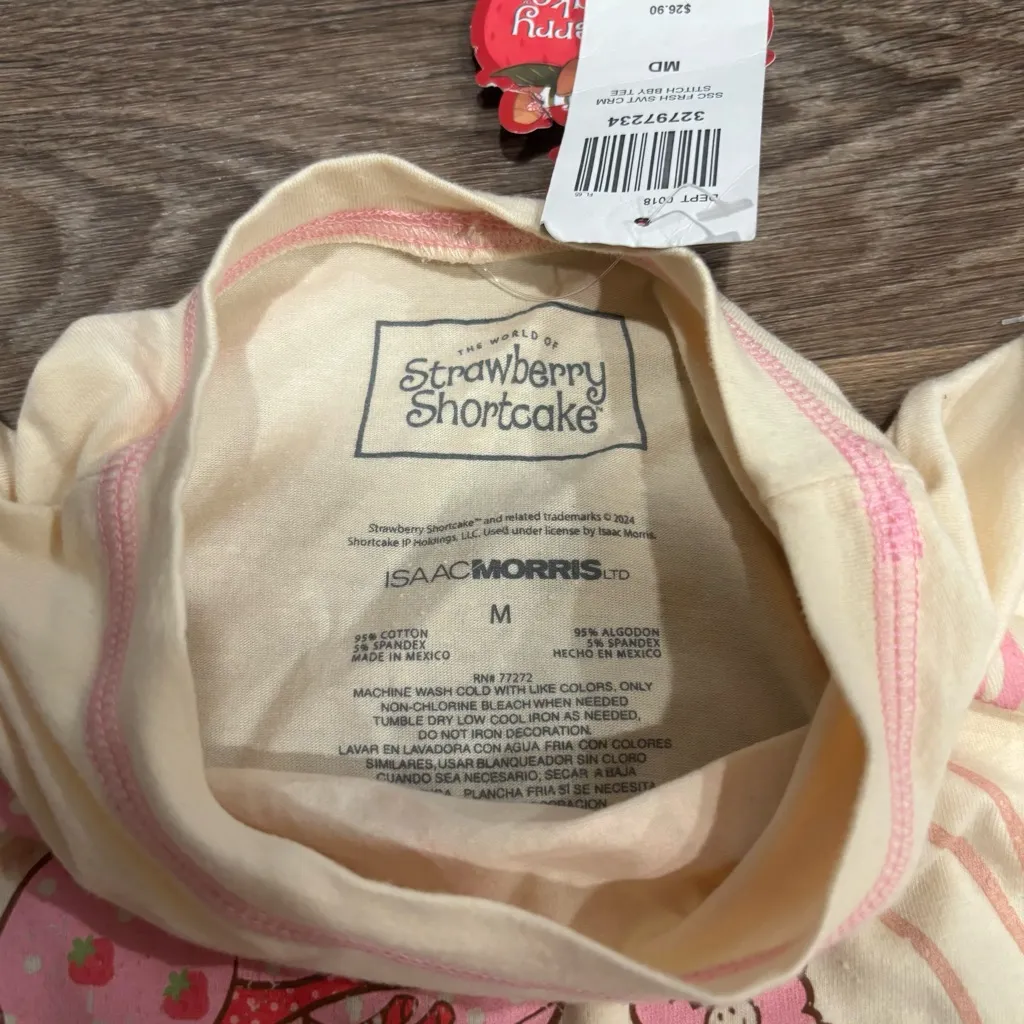 NWT Hot Topic Strawberry Shortcake “Fresh & Sweet” Baby T-Shirt – Size Medium - Image 3