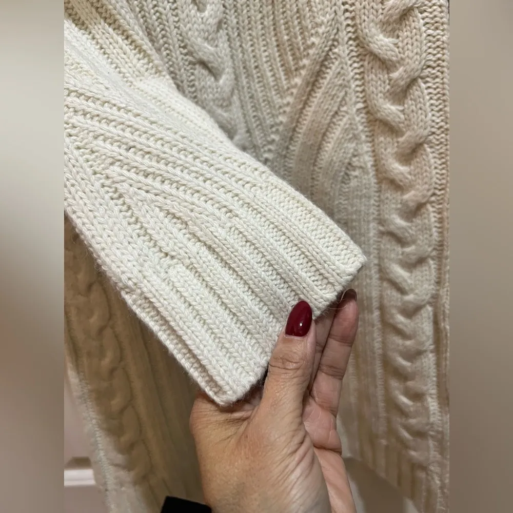 💥REDUCED💥Moon River Women's Long Sleeve Cable Sweater Dress, cream  small NWOT - Image 4