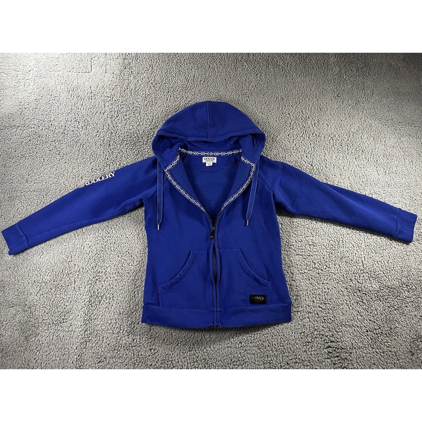 Dover Saddlery Hoodie‎ Women XS Full Zip Jacket Blue - Image 2