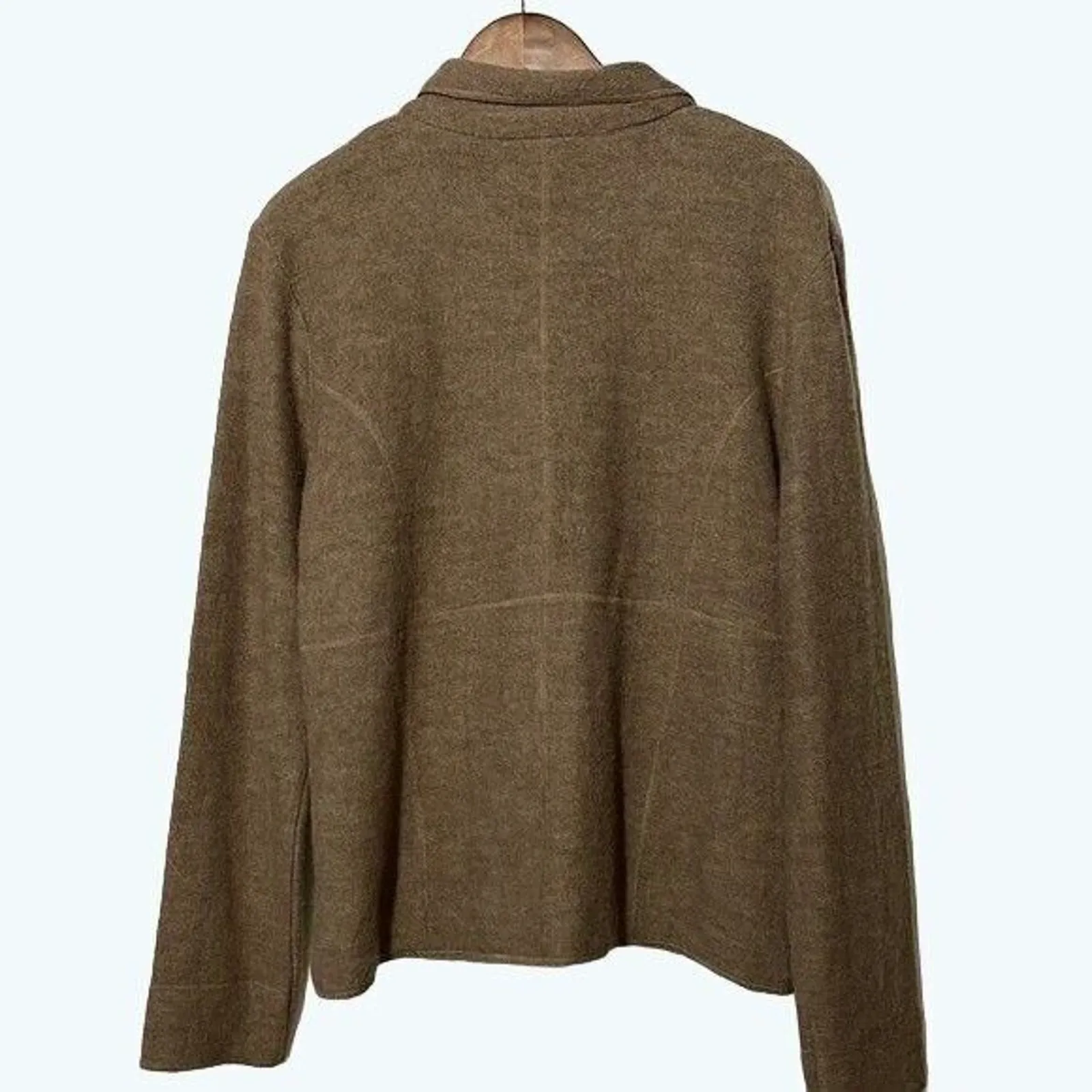 Jane Ashley Women’s XL Camel Brown Wool Blend Collared Button Cardigan Sweater - Image 5