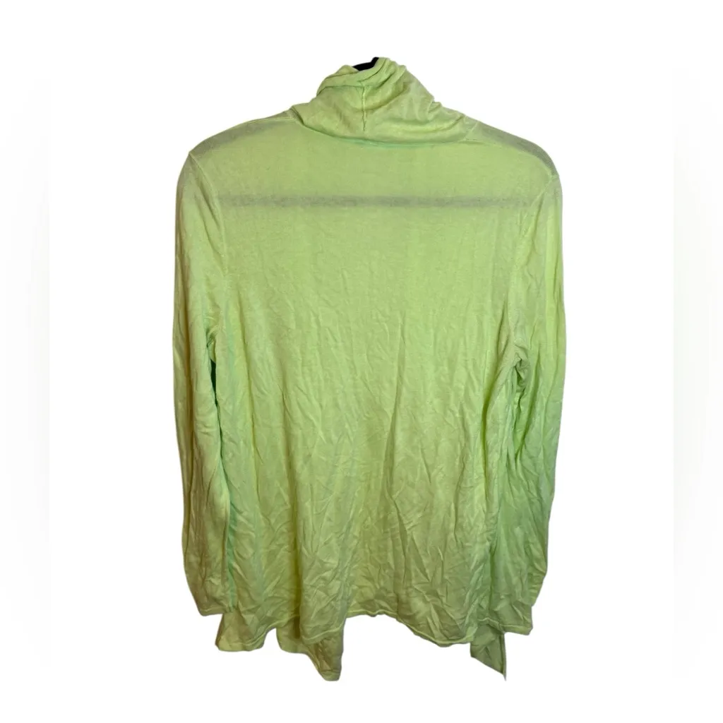 J. McLaughlin Lime Green Cotton Modal Lightweight Cardigan - Image 2