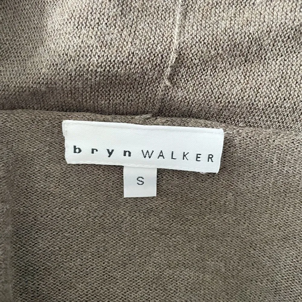 Bryn Walker Brown Cardigan Long Open Front Size Small - Image 3