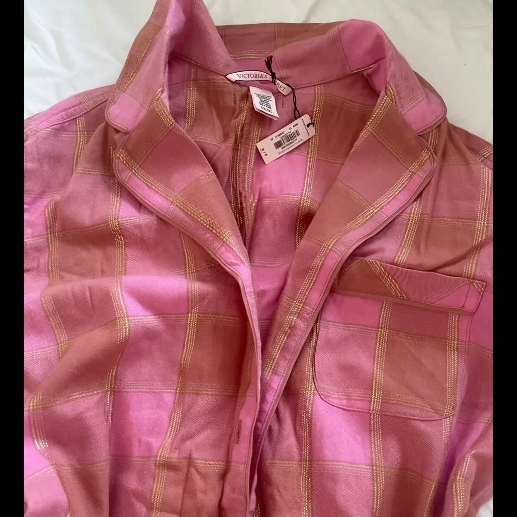 NWT VICTORIA’S SECRET FLANNEL PAJAMA ROMPER S - Image 3