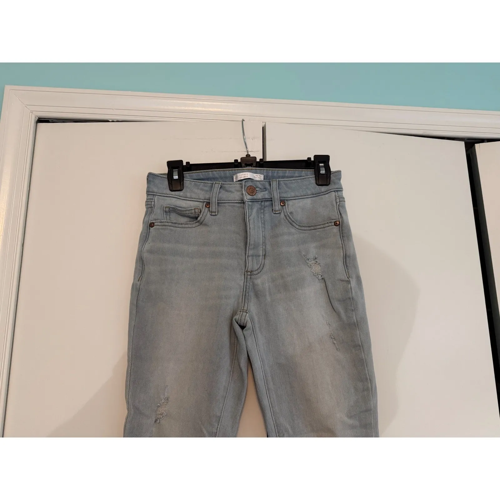 Lot of 2 Lauren Conrad High‎ Rise Jeans | Skinny| Straight | Distressed | Size 2 - Image 7