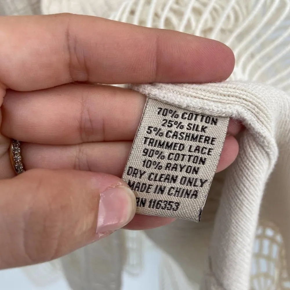 Lela Rose 3/4 Sleeve Dress Railroad Lace Hem Ivory - Image 6