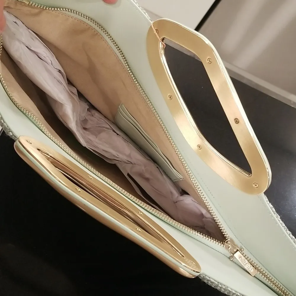 💕CULT GAIA💕 Jada Top Handle Clutch Bag Raffia ~ Mint Green NWT - Image 14