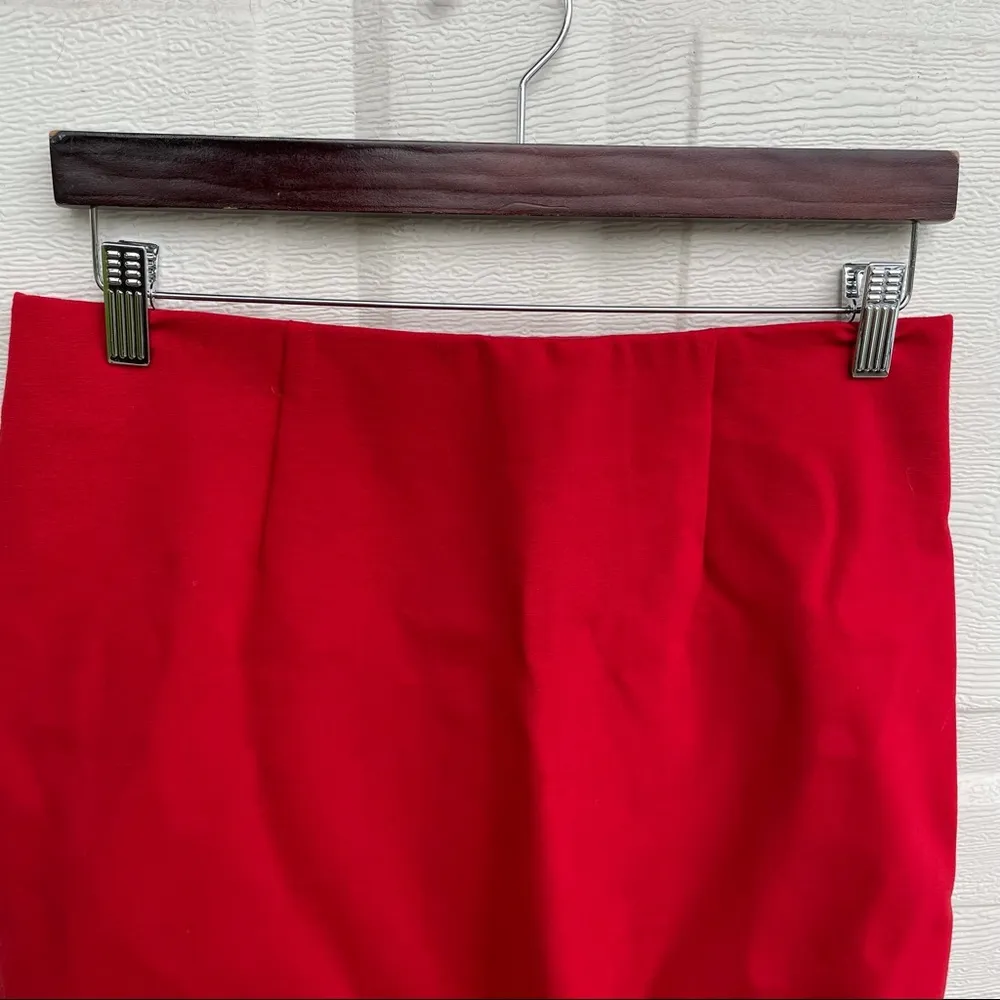 J Jill Women’s Skirt Red Pull On Stretch Pencil Small - Image 4