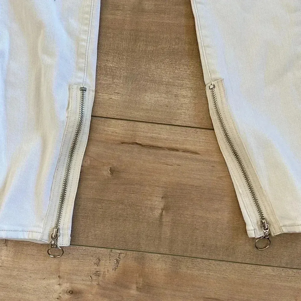 McGuire Denim White Newton Skinny Jeans Ankle Zip Sz 24 - Image 6