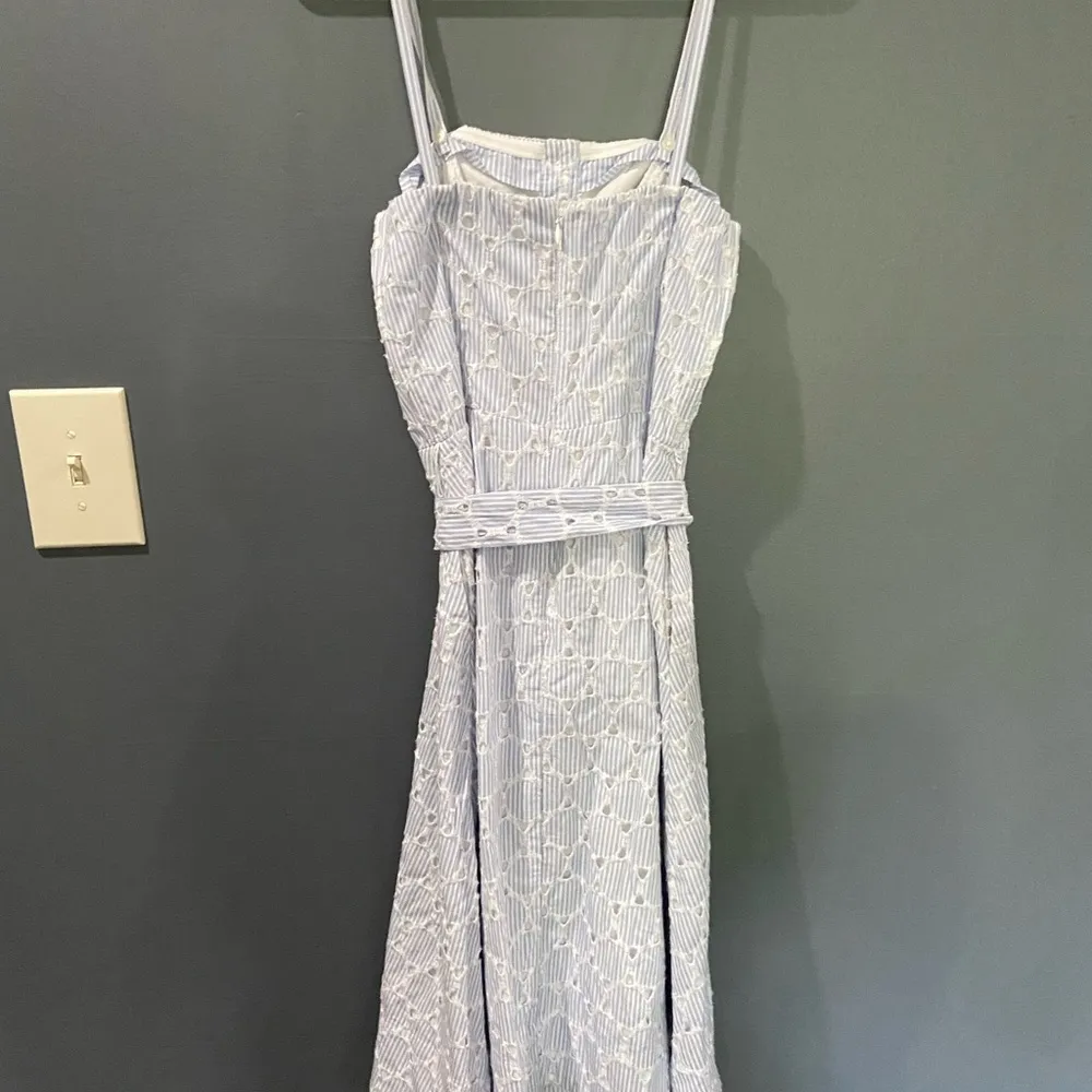 Banana Republic Sheath Dress Sundress Linen Sleeveless Ruffle Wrap Lined - Image 2