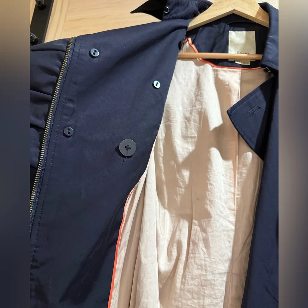 Anthropologie, Elevenses - Navy Double-Breasted Women's Trench Coat - 2 - Image 5