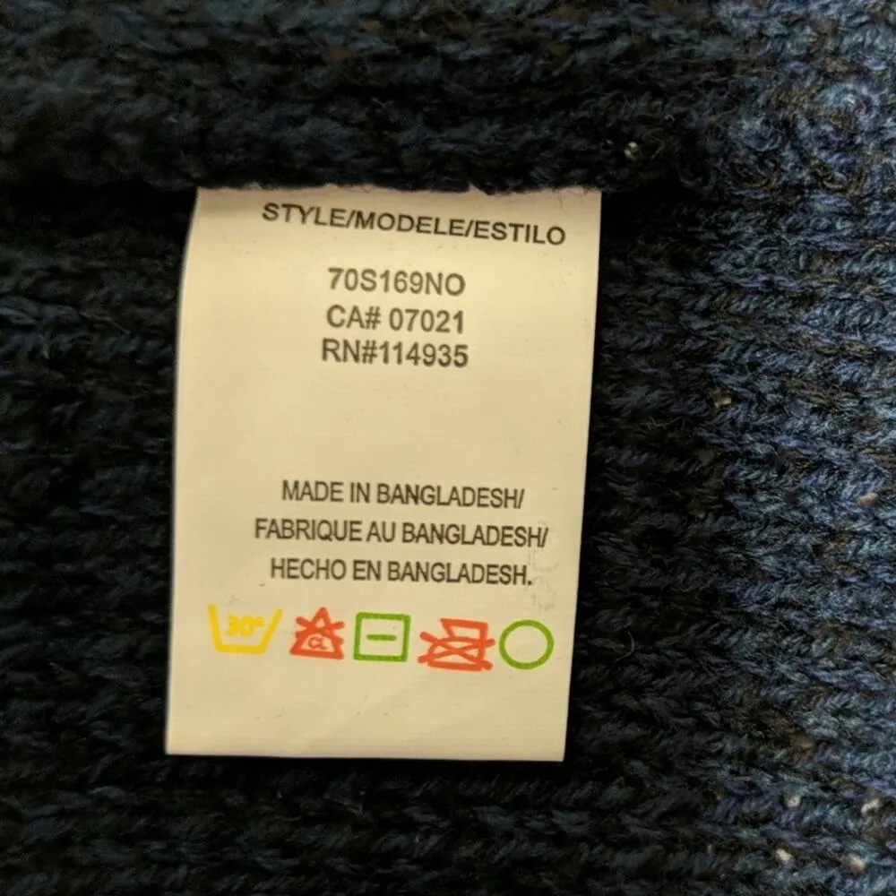 RDI Knit Open Front Cardigan Blue Cotton Acrylic Long Sleeves 3X New - Image 5